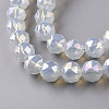 Electroplate Glass Beads Strands EGLA-T020-10-C04-3