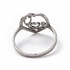 Non-Tarnish 201 Stainless Steel Heart with Word Love You Finger Ring RJEW-J051-11P-3