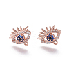 Brass Stud Earring Findings KK-I650-18RG-1