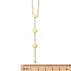 304 Stainless Steel Heart Link Double Layer Chain Y Necklaces for Women NJEW-C088-03G-3