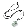 Natural Gemstone Mushroom Pendant Necklace NJEW-E065-01-3