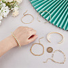Synthetic Non-magnetic Hematite & Brass & Stainless Steel Cuff Bangles & Link & Charm Bracelets Sets BJEW-PH0004-44-3