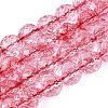 Crackle Transparent Glass Beads Strands GLAA-N068-04A-09-1