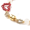 Glass Seed & Natural Agate Beaded Bracelet with Brass Magnetic Clasp BJEW-JB07803-7