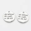 Tibetan Style Alloy Quote Pendants X-TIBE-Q085-06AS-LF-1