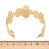 Brass Flower Cuff Bangles for Women BJEW-A090-01G-5