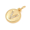 Brass Micro Pave Clear Cubic Zirconia Charms CU-CBA56CE-12G-V-2