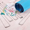 6Pcs 6 Style 304 Stainless Steel Word Pendant Necklace NJEW-KS0001-06P-5