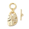 Brass Micro Pave Clear Cubic Zirconia Toggle Clasps KK-P234-63G-1