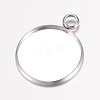 Tarnish Resistant 304 Stainless Steel Pendant Cabochon Settings LS-STAS-G071-46P-1