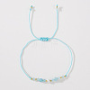 Natural Gemstone & Brass Beads Braided Bead Bracelets for Women HH4245-11-1