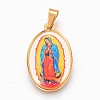 304 Stainless Steel Lady of Guadalupe Pendants STAS-F165-33G-1