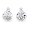 Brass Micro Pave Clear Cubic Zirconia Charms KK-N216-569P-2