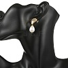 Teardrop Shell Pearl Bead Stud Earrings EJEW-JE07105-02-2