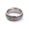 304 Stainless Steel Paua Shell Cuff Ring for Women RJEW-M014-01P-A-2