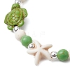 Synthetic Turquoise Beaded Stretch Bracelets for Woemn Men BJEW-JB11094-4