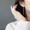 Brass Line Tassel Stud Earrings FS-WGBE0DD-01-2