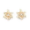 Brass Micro Pave Clear Cubic Zirconia Pendants KK-G432-20G-2