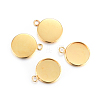 Rack Plating 304 Stainless Steel Pendant Cabochon Settings LS-X-STAS-F191-14G-D-1