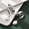 304 Stainless Steel Shell Pearl Stud Earrings for Women EJEW-U051-07P-3