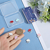 10Pcs 5 Colors Baking Paint Zinc Alloy with Resin Pendants FIND-SC0011-17-3