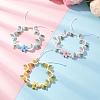 3Pcs Flower Handmade Porcelain and Cat Eye and Acrylic Beads Braided Bead Bracelets BJEW-TA00700-1