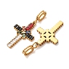 304 Stainless Steel Rhinestone Pendants RB-CBA5CCB-05E-G-3