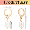 2 Pairs 2 Colors Plastic Imitaion Pearl Beaded Dangle Leverback Earrings EJEW-FI0001-03-2