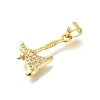 Rack Plating Brass Micro Pave Cubic Zirconia Pendants KK-Z086-66G-01-2