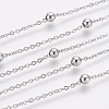 304 Stainless Steel Cable Chain Anklets AJEW-P069-04P-2