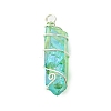 Electroplated Natural Quartz Crystal Pendants PALLOY-JF02798-02-3