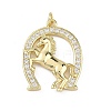 Brass Micro Pave Clear Cubic Zirconia Pendants KK-B177-05D-G-1