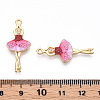 Printed Light Gold Tone Alloy Pendants ENAM-N056-207B-3