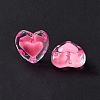 Glass Heart Beads GLAA-D005-01-5