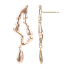 Brass Twist Oval Dangle Stud Earrings for Women EJEW-N012-46-3
