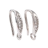 Brass Micro Pave Clear Cubic Zirconia Ear Hooks X-ZIRC-P100-05P-1