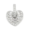 Brass Micro Pave Clear Cubic Zirconia Pendants KK-G522-53P-01-1