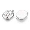 304 Stainless Steel Pendant Cabochon Settings STAS-T065-85P-2