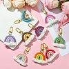 Cotton Macrame Rainbow Keychain HJEW-YW00007-01-4