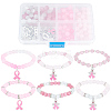 SUNNYCLUE DIY Breast Cancer Awareness Bracelet Making Kit DIY-SC0021-74-1