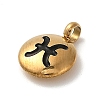 304 Stainless Steel Black Enamel Charms STAS-R009-02G-08-2
