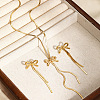304 Stainless Steel Pendant Necklaces & Stud Earrings Sets for Women FS-WG7ECA2-01-3