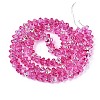 Electroplate Transparent Glass Beads Strands EGLA-N055-03A-06-2