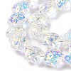 Transparent Electroplate Glass Beads Strands GLAA-C025-01D-5