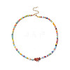 Rainbow Color Glass Beaded Bracelet & Necklace Sets SJEW-JS01269-10
