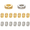 16Pcs 2 Colors Brass Micro Pave Clear Cubic Zirconia European Beads OPDL-UN0001-08-1
