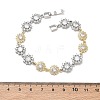 Brass Micro Pave Clear Cubic Zirconia Link Chain Bracelets for Women BJEW-C156-06B-GP-5