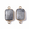 Edge Golden Plated Natural Labradorite Links connectors G-S359-034F-2