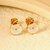 Christmas 304 Stainless Steel Stud Earrings EJEW-A144-01D-G-1