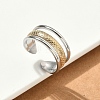 304 Stainless Steel Double Color Cuff Rings RJEW-S635-01GP-A-3